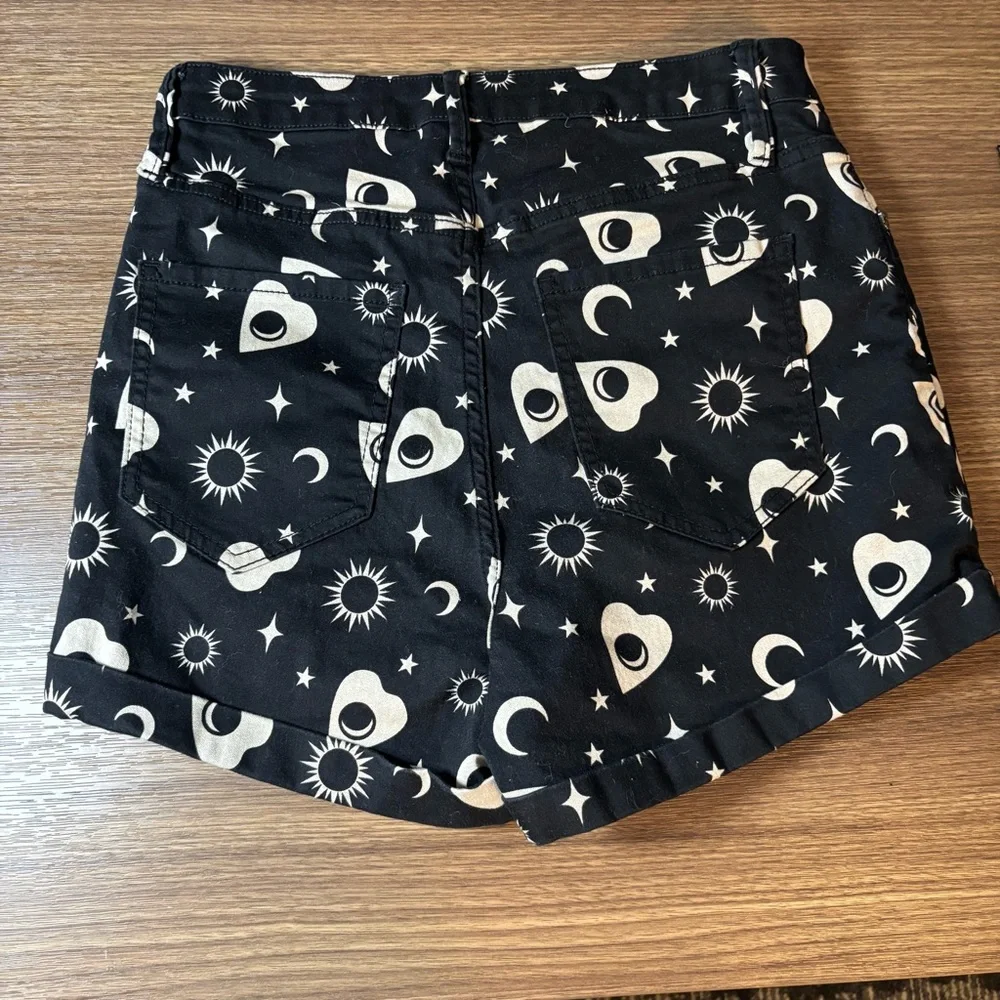 Hot Topic Black Shorts with White Celestial Design - Picture 4 of 4